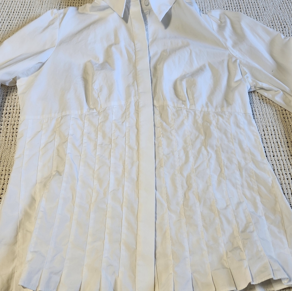 White Button Up Blouse Fitted - image 10